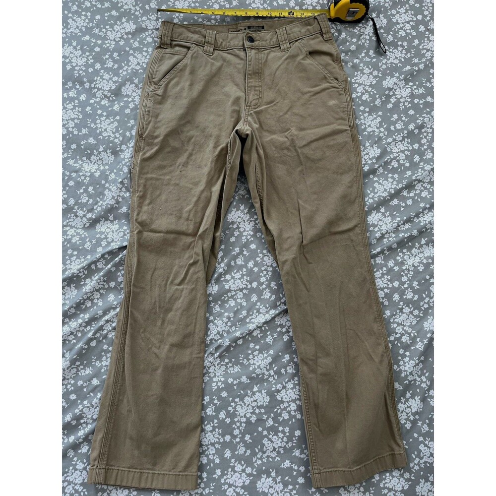 Carhartt Pants Mens 32x32 BN2291-M Rugged Flex Relaxed Fit Canvas Workwear Beige